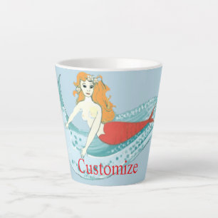 Caneca De Café Latte Thunder_Cove da Sereia de Onda
