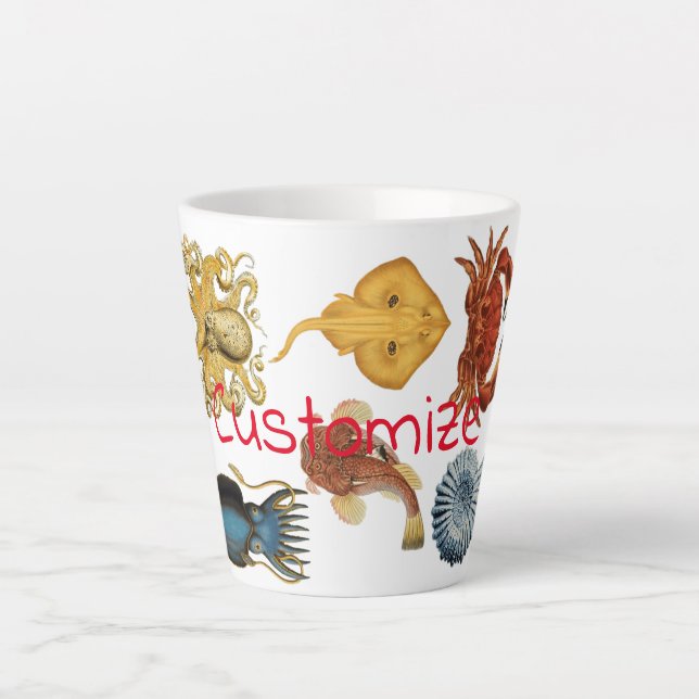 Caneca De Café Latte Thunder_Cove de Assormento Único do Mar (Frente)