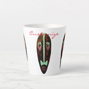 Caneca De Café Latte Thunder_Cove de Máscara Longa Tiki