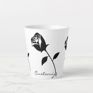 Caneca De Café Latte Thunder_Cove do ventilador do Namorados preto Rosa