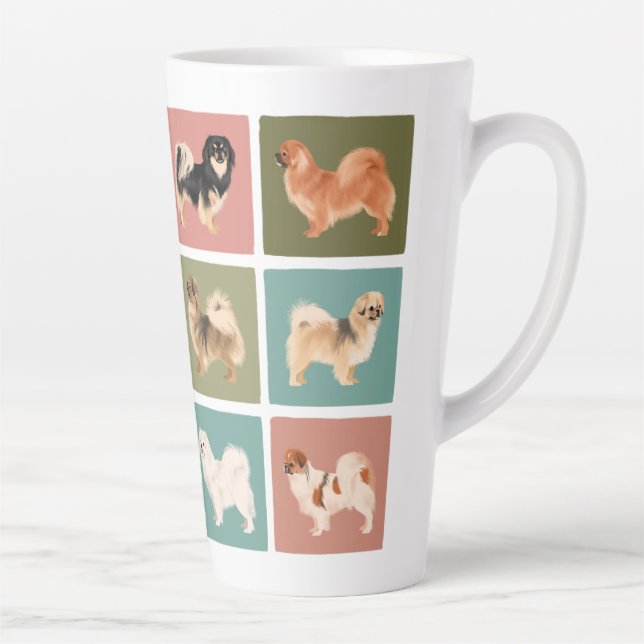 Caneca De Café Latte Tibetano Spaniel Latte Mug (Direita)