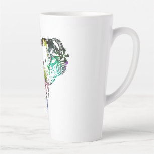 Caneca De Café Latte Tie dye arco-íris linha tangente elefante