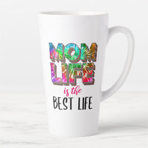 Caneca De Café Latte Tie Dye Mãe A vida é a melhor