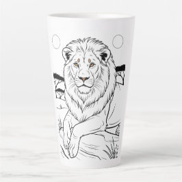 Caneca De Café Latte Tigre