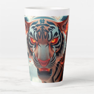 Caneca De Café Latte Tigre Selvagem