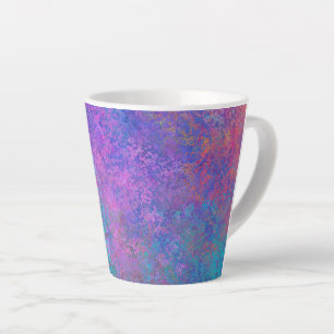 Caneca De Café Latte Tinta Álcool Arco-Íris, Abstrato cor-de-rosa brilh