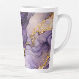 Caneca De Café Latte Tinta Única de Álcool Roxo Lata Grande Cerâmica