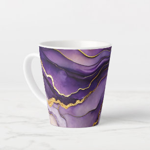 Caneca De Café Latte Tinta Única de Álcool Roxo Pequena Lata Cerâmica