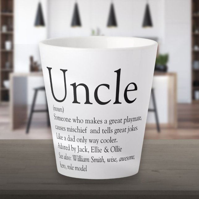 Caneca De Café Latte Tio Funcle Definition Modern Fun (Uncle Funcle Definition Modern Fun Latte Mug)