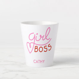 Caneca De Café Latte Típica de chefe de garota com marca personalizada 