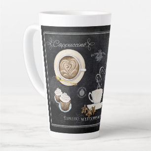 Caneca De Café Latte Tipografia Chalkboard Café Chocolate n Desserts