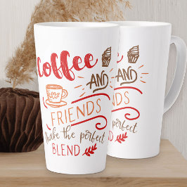 Caneca De Café Latte Tipografia da Coffee e Amigos da Cota Perfeita