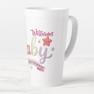 Caneca De Café Latte Tipografia de Bebê Fofo – Você é tão amado