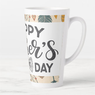 Caneca De Café Latte Tipografia de Dia de os pais Feliz Elegante com Gr
