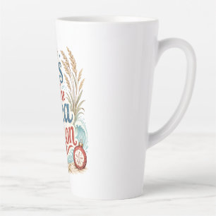 Caneca De Café Latte Tipografia de Natal Costeiro É a Temporada do Mar