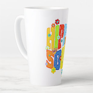 Caneca De Café Latte Tipografia Divertida - ALMA HIPPIE 1