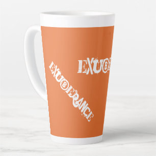 Caneca De Café Latte Tipografia do Grafite Laranja de Exuberância Moder