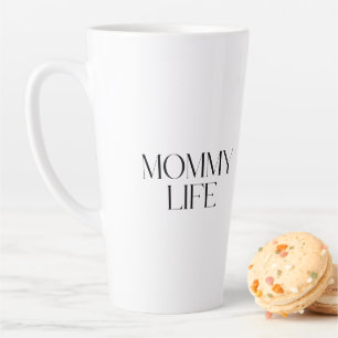 Caneca De Café Latte Tipografia Moderna e Elegante Vida de Mamãe