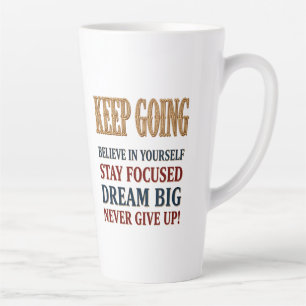 Caneca De Café Latte Tipografia Motivacional Vintage Continue Em Frente