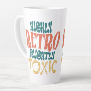 Caneca De Café Latte Tipografia Vintage Altamente Retro e Ligeiramente 