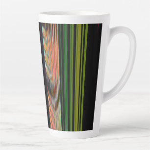 Caneca De Café Latte Tiras Coloridas 717 Abstrato Art