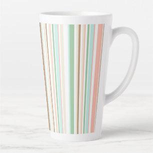 Caneca De Café Latte Tiras retrorreflectoras em cores pastosas