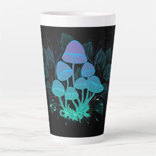 Caneca De Café Latte Toadstools em arbustos