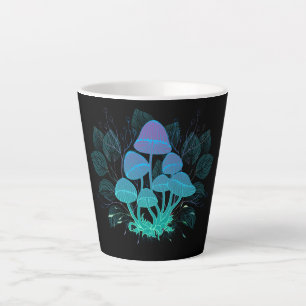 Caneca De Café Latte Toadstools em arbustos