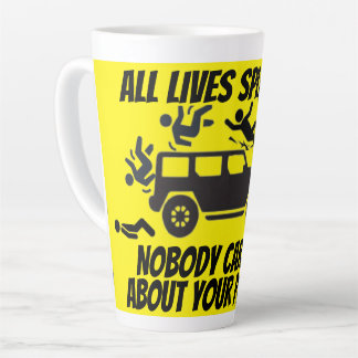 CANECA DE CAFÉ LATTE TODAS AS VIDAS ESPALHADAS NINGUÉM SE IMPORTA COM O