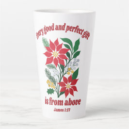 Caneca De Café Latte Todo Bom e Perfeito Presente – Tiago 1:17 Natal