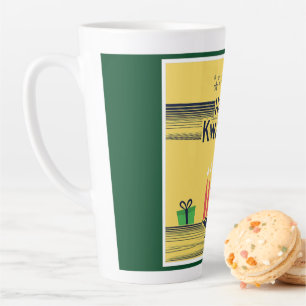 Caneca De Café Latte Tom tom de SlipperyJoe no tom de celebração caloro