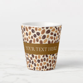 Caneca De Café Latte Tons de Torra de Grão de Café Quente Sem Costura