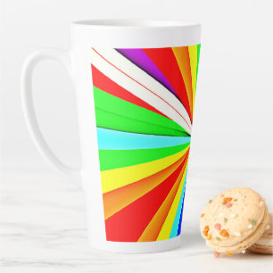 Caneca De Café Latte Tons Vibrantes Cativantes Padrão Colorido