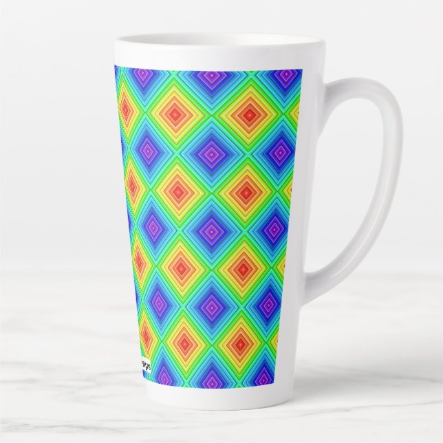 Caneca De Café Latte Topografia Geométrica - Caneca de Latte (Direita)