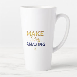 Caneca De Café Latte Torne Hoje Incrível Design Sol Dourado Marinho