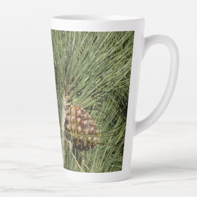 Caneca De Café Latte Torrey Pine Closeup Botânico da Califórnia (Direita)