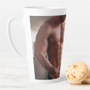 Caneca De Café Latte Torso masculino musculoso sem camisa do SlipperyJo