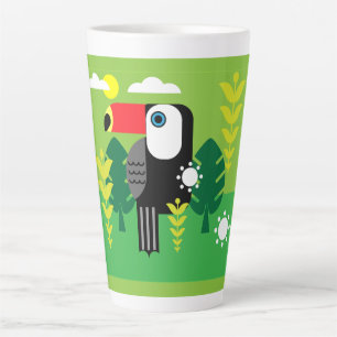 Caneca De Café Latte Toucan Tropical Bird