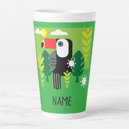 Caneca De Café Latte Toucan Tropical Bird