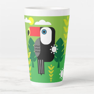 Caneca De Café Latte Toucan Tropical Bird