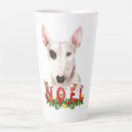 Caneca De Café Latte Touro de Aquarela Terrier Noel Latão de Natal