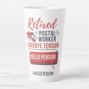 Caneca De Café Latte Trabalhador de Correio do Correio aposentado com g