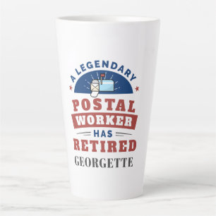 Caneca De Café Latte Trabalhador Postal Aposentado Carteiro Piada de Ap