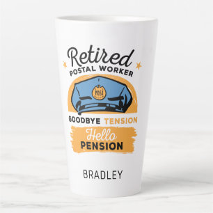 Caneca De Café Latte Trabalhador Postal Aposentado Portador de Cartas A