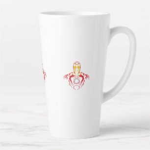 Caneca De Café Latte Traje Vector Ironman - Núcleo de Arco Brilhante