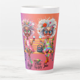 Caneca De Café Latte Trama de Vinho Quirky Terapia Latte Mug