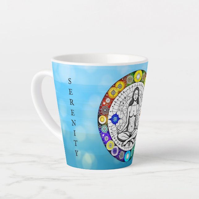 Caneca De Café Latte Tranquilidade e Serenidade Medicação Pacífica (Ângulo esquerdo)
