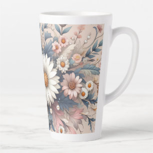 Caneca De Café Latte Transforme o seu espaço com uma margarida elegante