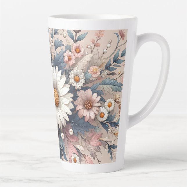 Caneca De Café Latte Transforme o seu espaço com uma margarida elegante (Direita)