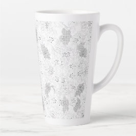 Caneca De Café Latte Transparent Grid Overlay – Editable PNG Texture